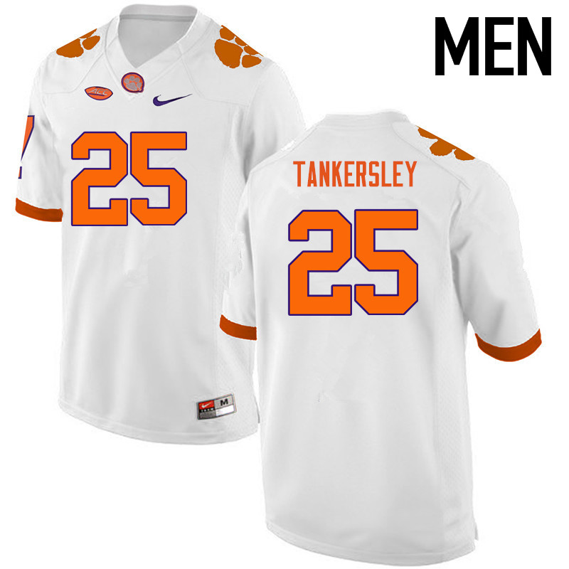 Men Clemson Tigers #25 Cordrea Tankersley College Football Jerseys-White - Click Image to Close